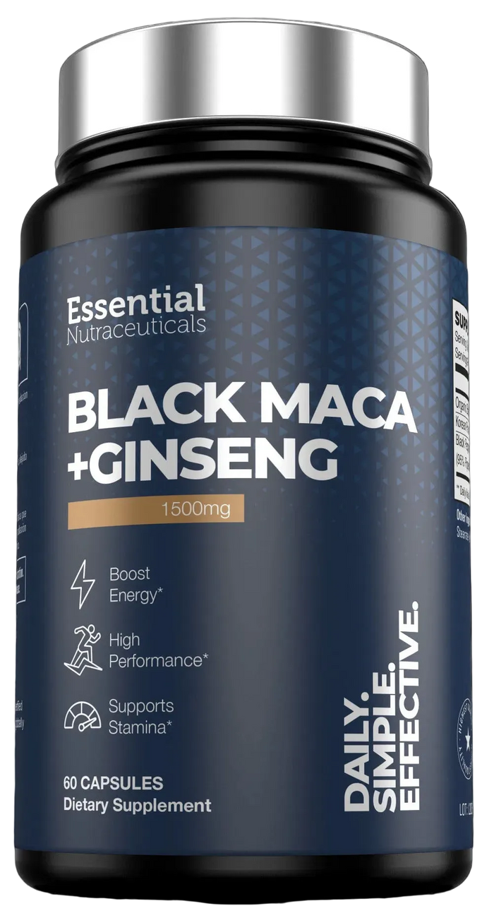Black Maca + Ginseng 1500mg — Energía, Rendimiento y Resistencia Combinados