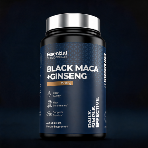 Black Maca + Ginseng 1500mg — Energía, Rendimiento y Resistencia Combinados